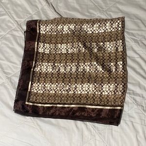 VINTAGE Coach Silk Scarf C Logo 39 Inch Square
Brown Cream Classic